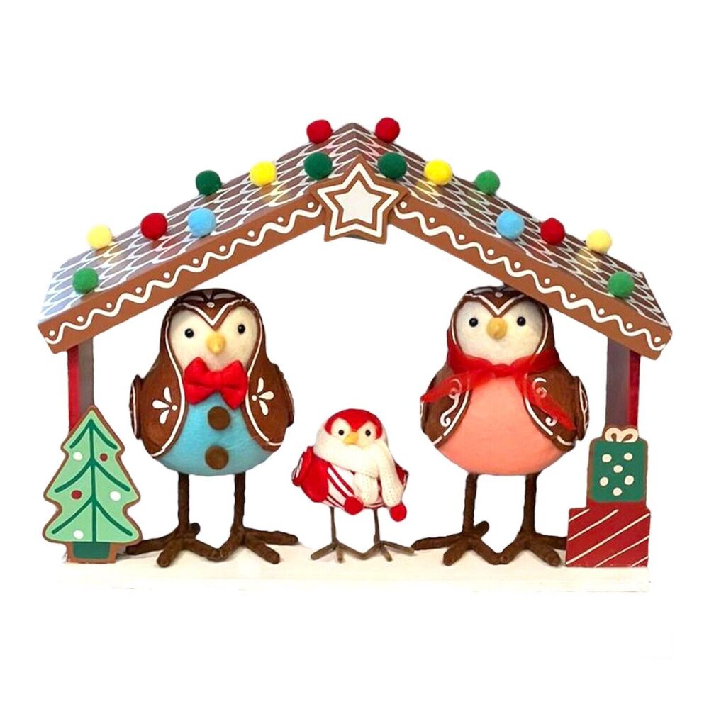 Target Wondershop Featherly Friends Gingerbread House Fabric Bird 4pcs  SOLD OUT